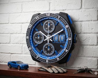 Orologio da parete per corse di simulazione / decorazione per simulatori / regalo per caverne umane / cartello per officina di pista da garage / arte per sport motoristici / regali per giocatori / decorazione per sale giochi