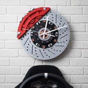Orologio a disco freno / Orologio da parete da corsa / Decorazione per garage / Arte JDM per garage / Arte automobilistica da parete / Decorazione per auto da corsa / Regali per appassionati di auto immagine 8