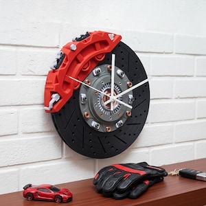 Orologio a disco freno / Orologio da parete da corsa / Decorazione per garage / Arte JDM per garage / Arte automobilistica da parete / Decorazione per auto da corsa / Regali per appassionati di auto immagine 13