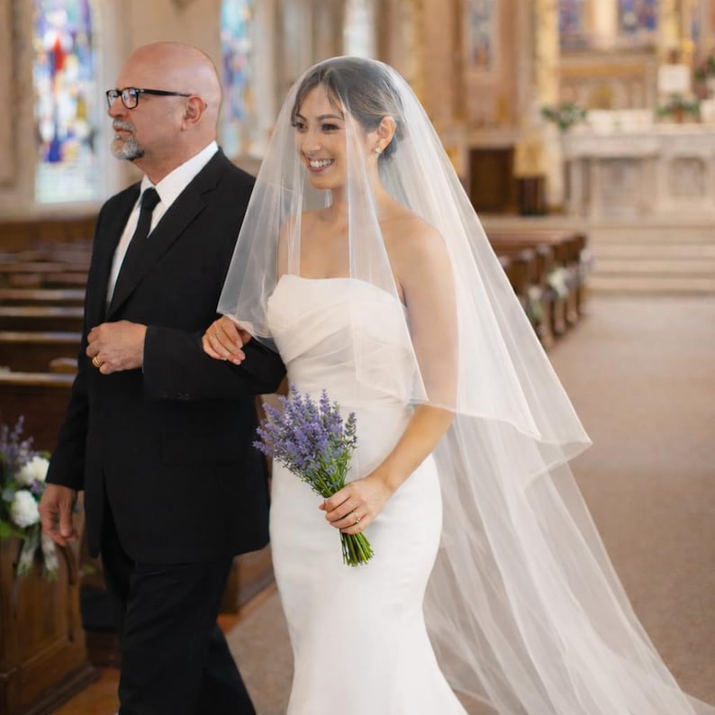 Long two layer wedding veil, tulle bridal veil, double layer veil for bride, soft long wedding veil, classic bridal veil