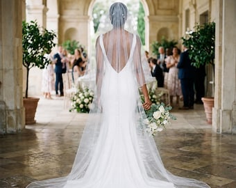 Rolled Edge Cathedral Wedding Veil