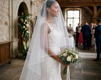 Pencil Edge Bridal Veil