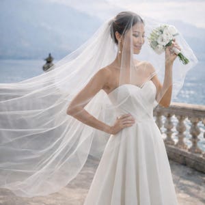 Long two layer wedding veil, tulle bridal veil, double layer veil for bride, soft long wedding veil, classic bridal veil