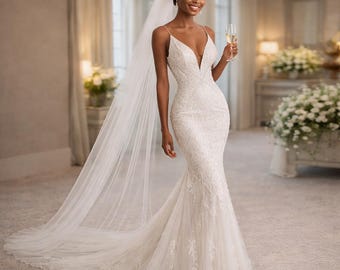 One Tier Cathedral Tulle Wedding Veil