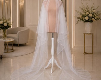 Two-Tier Rolled Edge Wedding Veil