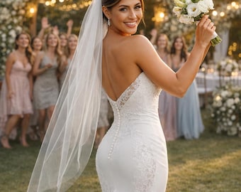 Fingertip Veil, Single Layer Wedding Veil