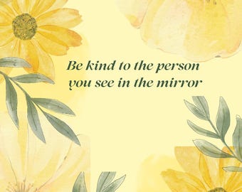 Self Love Floral Print – Affirmation Quote (Digital Download)