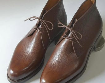 Nuovi stivali Chukka in vera pelle fatti a mano per uomo