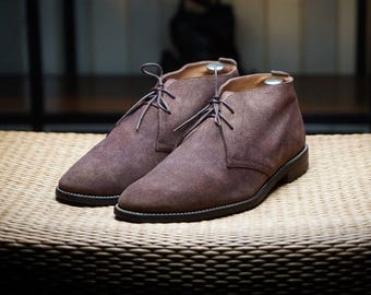New Handmade Pure Suede Leather Chukka Boot For Men