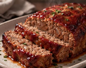 Receta de pastel de carne clásico y jugoso de res casero / Receta fácil para la cena familiar / Pastel de carne húmedo horneado / Descarga instantánea en PDF