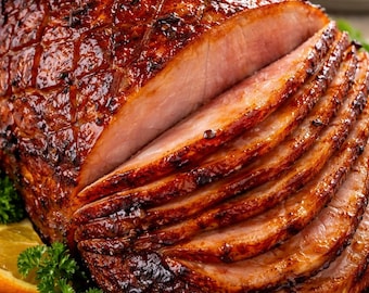 Tarjeta de receta de jamón glaseado con miel / Cena clásica de Pascua estadounidense (Descarga digital)