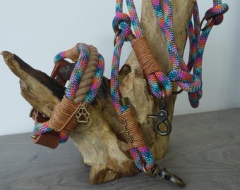 Bohemian Ruhrpott rope collar and leash (3-way adjustable)