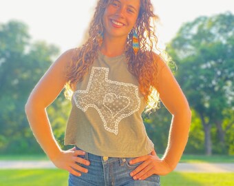 Austin Texas Cactus Love racerback tank