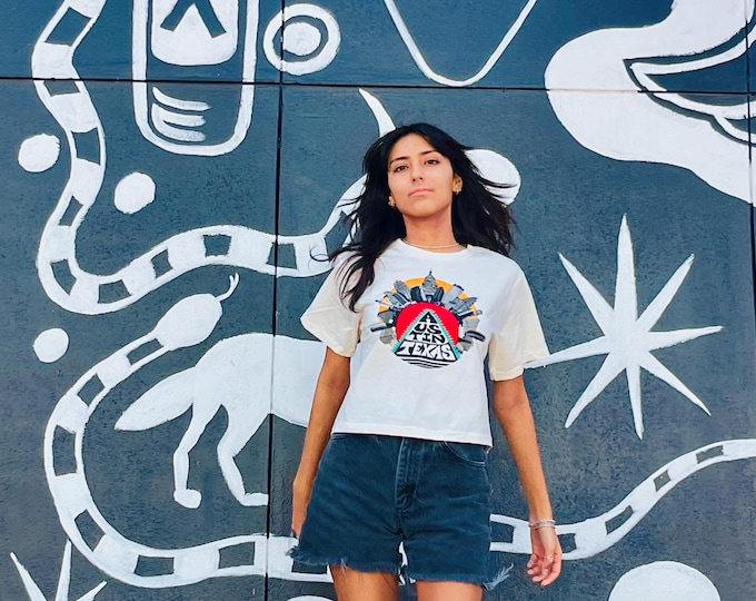 Austin Texas Skyline crop tee