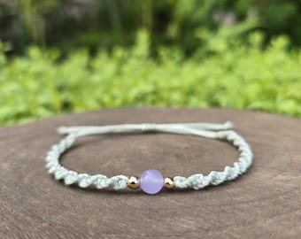 Macrame Bracelet Kit: Violet Chalcedony Spiral Knot DIY (Video Tutorial)