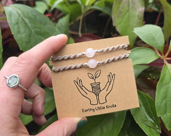 Maakset voor vriendschapsarmbandjes voor beginners ~ DIY macramé sieraden ~ Inclusief papieren handleiding en videotutorial ~ Met helende kristallen