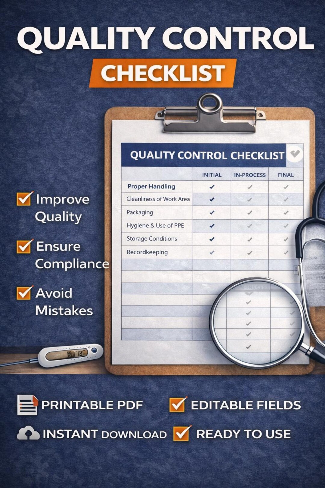 Quality Checklist Chart Quality Control Checklist | Inspection Sheet | Manufacturing & Food ...