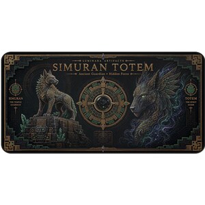 Tapis de bureau Loup mythique Totem Simuran | Tapis de bureau pour jeux fantastiques