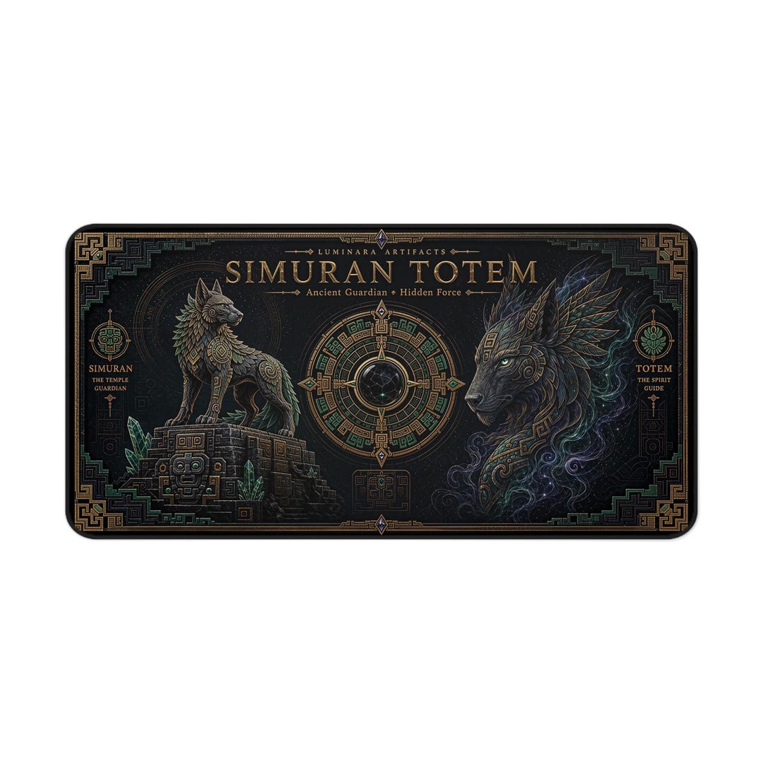 Uss Simuran Simuran Totem Mythic Wolf Desk Mat | Fantasy Gaming Deskpad - Etsy