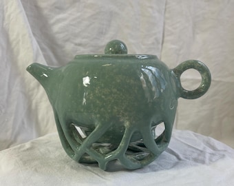 Handmade Double Ceramic Teapot, Unique Pottery Teapot, Artisan Tea Pot, Sculptural Teapot, Gift for Tea Lover, Modern Ceramic Kettle