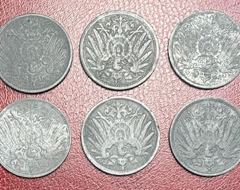 Set di monete tedesche vintage da 10 Pfennig (6 pezzi) – Aquila imperiale del Deutsches Reich