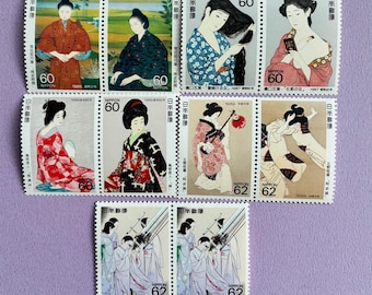 Japanese Philatelic Week Stamp Series (1986–1990) | Unused Vintage Japan Post Stamps