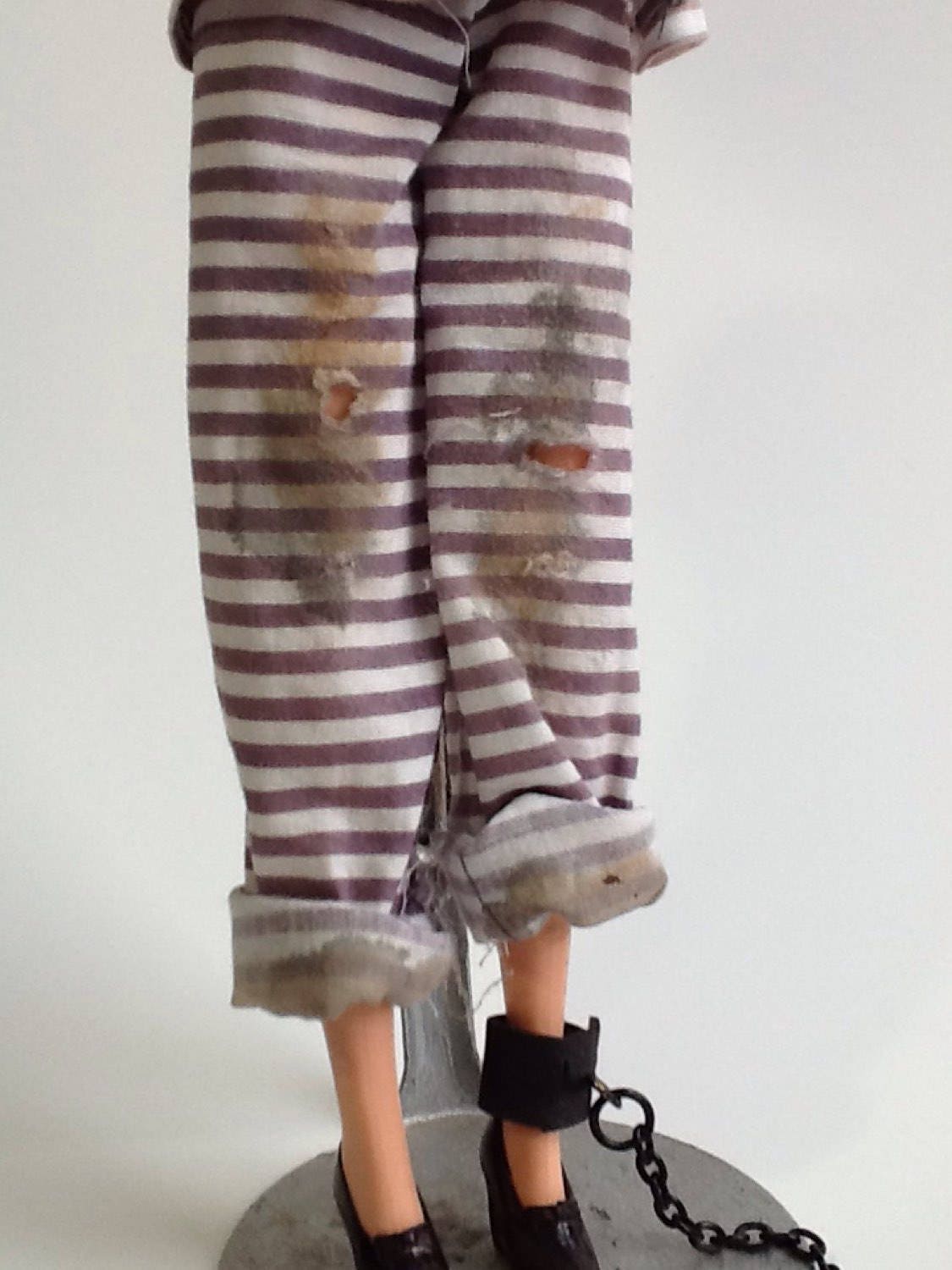 Jail Bird Barbie, Custom Barbie, Altered Barbie. Barbie Jailbird