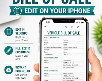 Verkoopfactuur voertuig | Overeenkomst voor ontvangst van privé-auto | Invulbaar op iPhone
