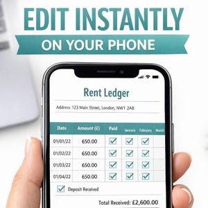 Rent Payment Ledger | Fillable Property Tracker (Digital Download)