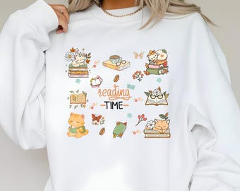 Reading Time Cat PNG SVG (Digital Download)