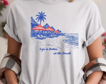 Beach Scene Summer PNG, Life is Better at the Beach Design (Digital Download)