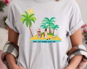 Summer Beach Girls PNG SVG, Girls Just Wanna Have Sun Design (Digital Download)