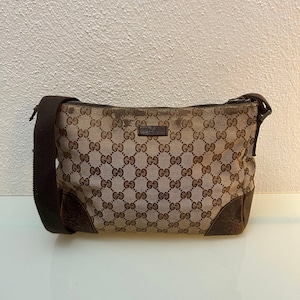 Vintage Gucci Brown Leather Bag - Etsy