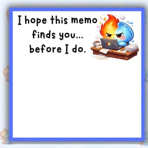 Funny Sarcastic Memo Pad | Printable Work Stationery (Digital Download) | Coworker Gift
