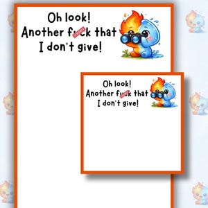 Blocco note divertente Zero F's Given, stampabile / Regalo sarcastico per colleghi / Download digitale