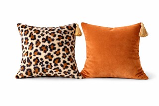 Fodera Per Cuscino Quadrato Con Stampa Leopardo E Ghepardo – 45x45 Cm, Cotone E Lino, 2 Pezzi