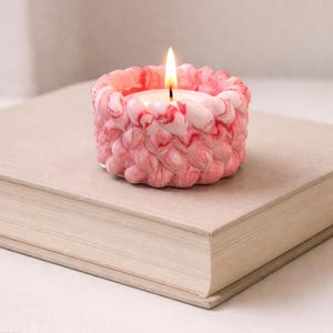 Mini Bougie Artisanale - Petit Cadeau Invité - Pot en Résine Minérale - Cire de Soja & Parfum de Grasse - Décoration Minimaliste