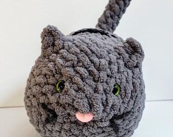 Long Grey Cat - Crochet Plush toy