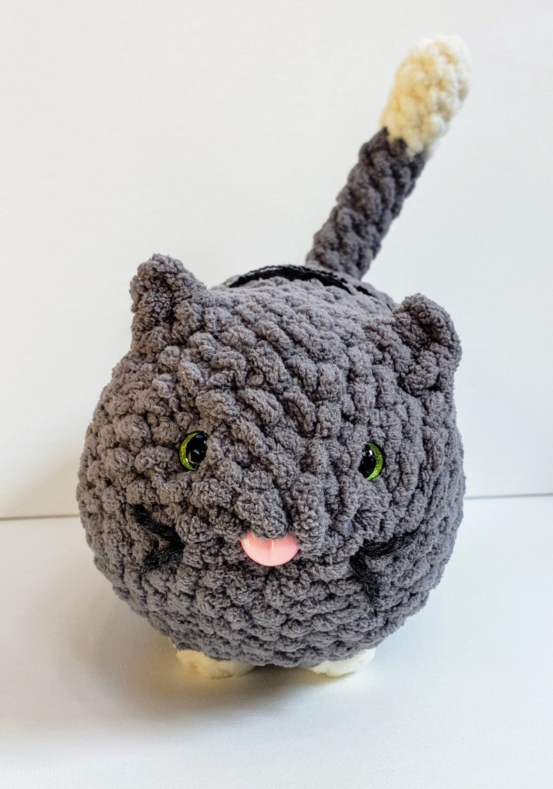 Long Grey Cat Crochet Plush toy image 1