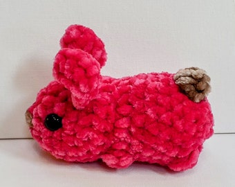 Hot Pink Jelly Bean Bunny - Crochet Plush toy