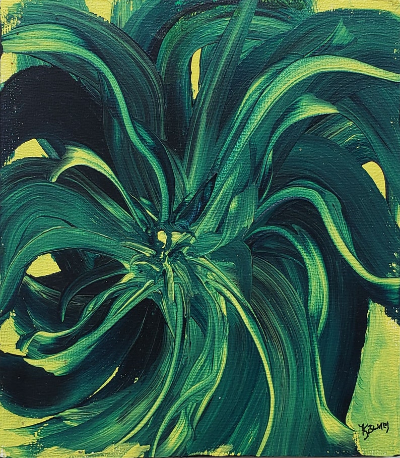 Original Green Abstract Acrylic Painting 4 image 1