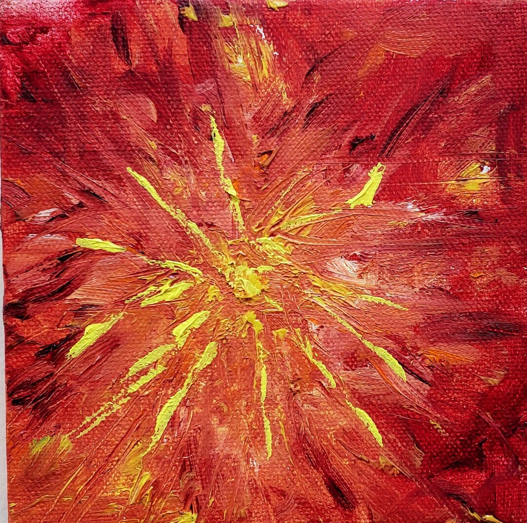 Original Red Abstract Oil Painting 2 Etsy