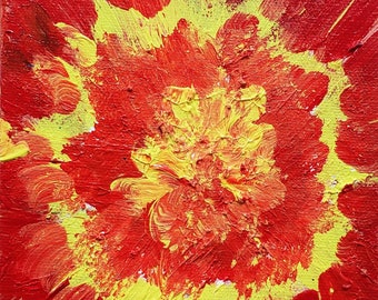 Original Red Abstract Oil Painting 4