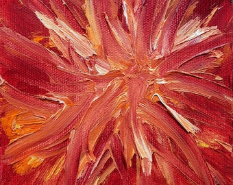 Original Red Abstract Oil Painting 3