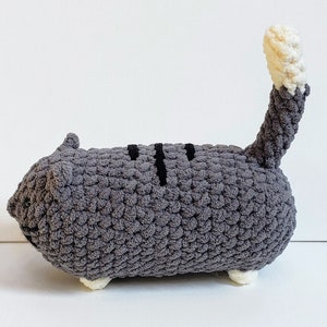 Long Grey Cat Crochet Plush toy image 2