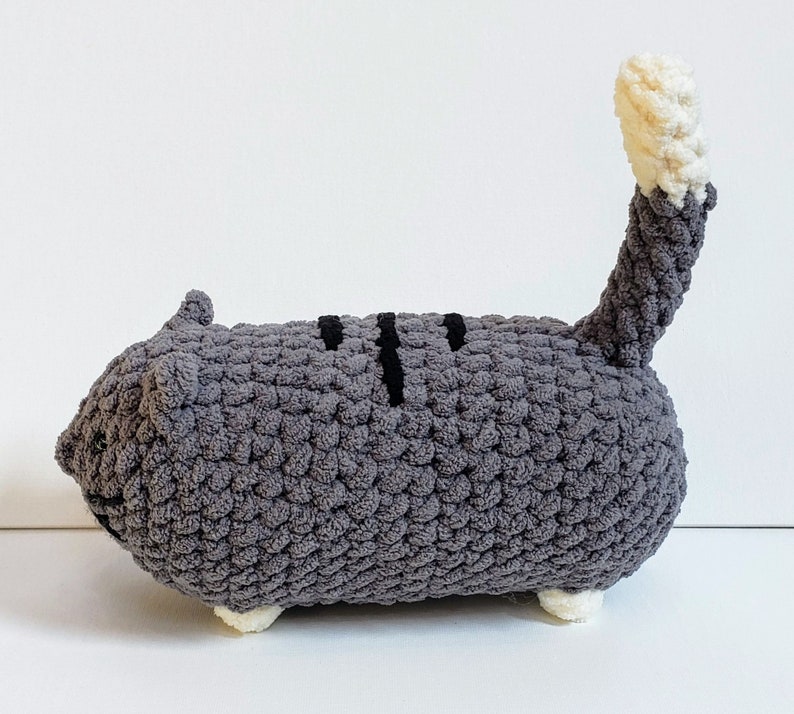 Long Grey Cat Crochet Plush toy image 2