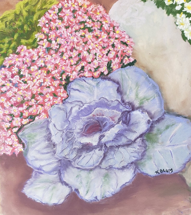 Original Pastel Painting 'Autumn Flowers' 9.5 x 12 image 2