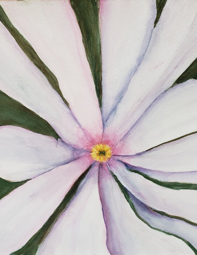 Original Watercolor Painting Star Magnolia zdjęcie 3