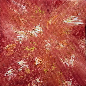 Original Red Abstract Oil Painting 1