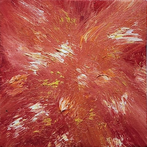 Original Red Abstract Oil Painting 1 image 1